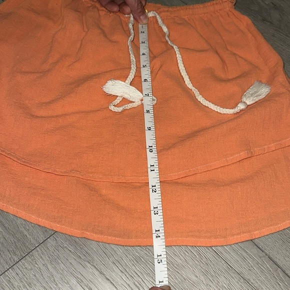 Free People Orange Layered Skirt with Drawstring size XS - Picture 6 of 6